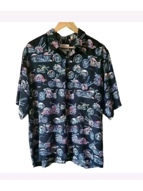 reyn spooner Other - Reyn Spooner Art Of Eddy Y Hawaiian Shirt Men's XL Motorcycle 100% Rayon